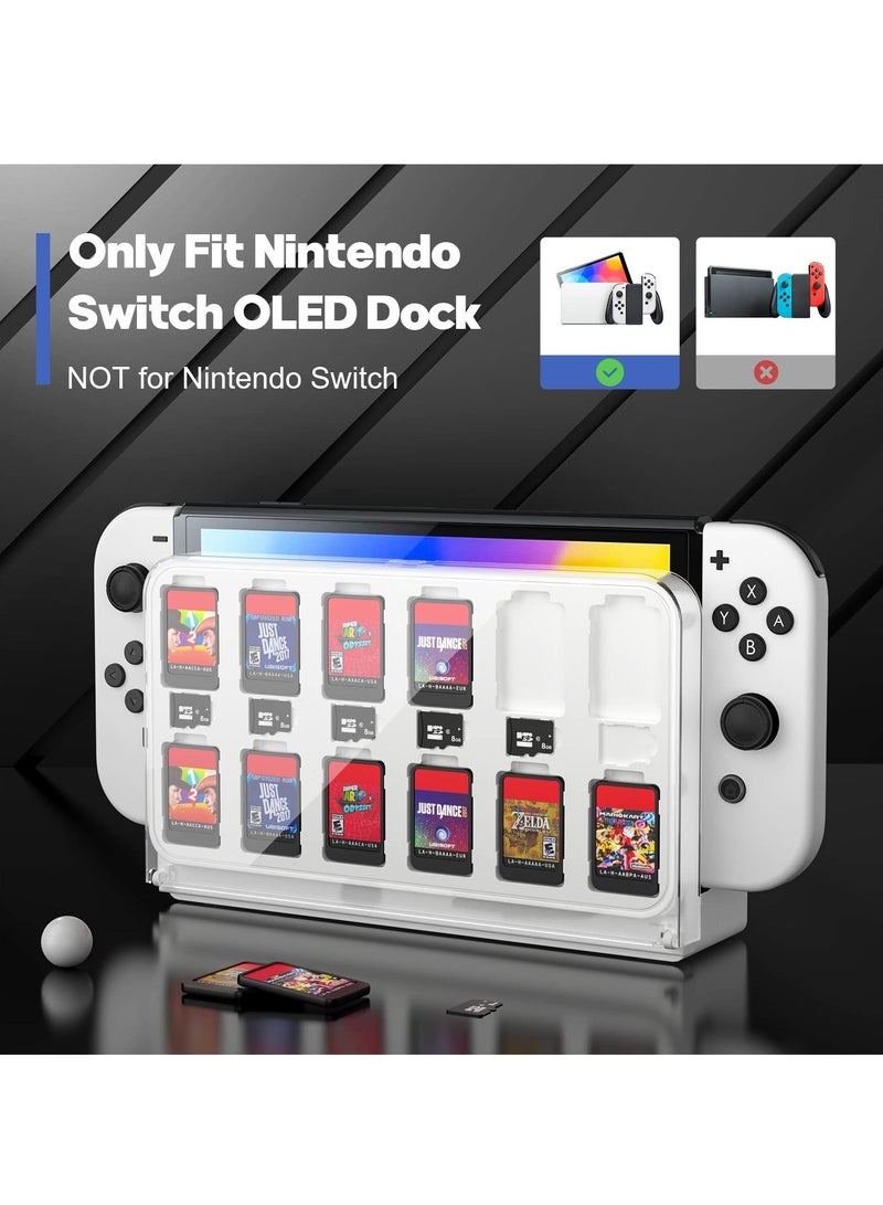 Y&D SYOSI Game Card Case Base Compatible for Nintendo Switch OLED, Clear Storage Mount OLED With 12 Slots and 6 Micro SD  - Image 4