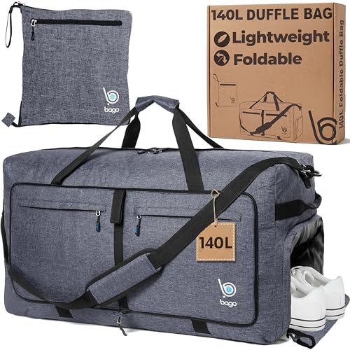Bago Extra Large Duffle Bag for Travel Women Men Durable Lightweight Foldable Travel Duffel Bags For Traveling Women 140L Duffle Bags Use As a Weekender Bag with Shoe Compartment Checked Duffel - Image 1