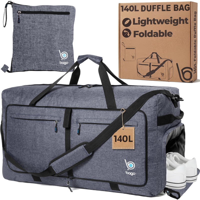 Bago Extra Large Duffle Bag for Travel Women Men Durable Lightweight Foldable Travel Duffel Bags For Traveling Women 140L Duffle Bags Use As a Weekender Bag with Shoe Compartment Checked Duffel - Image 2