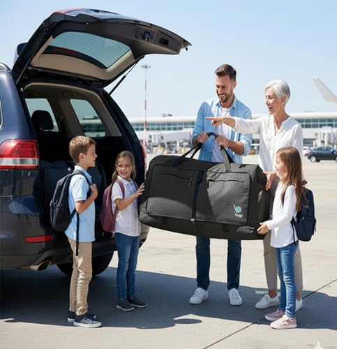 Bago Extra Large Duffle Bag for Travel Women Men Durable Lightweight Foldable Travel Duffel Bags For Traveling Women 140L Duffle Bags Use As a Weekender Bag with Shoe Compartment Checked Duffel - Image 3