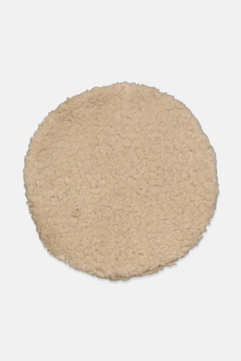 موي موتشو سجادة فرو صناعي، وسادة كرسي جلد غنم، لون بني