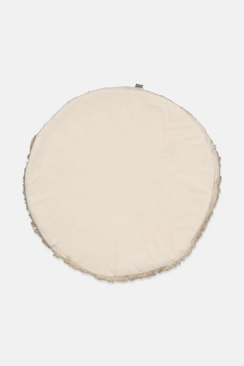 موي موتشو سجادة فرو صناعي، وسادة كرسي جلد غنم، لون بني