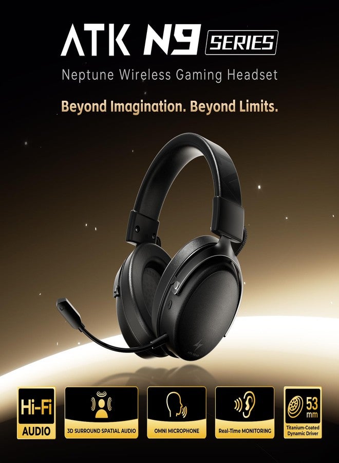 ATK N9 Gaming Headset for Xbox Series X|S, PS5, PC & Switch, Stereo Gaming Headphones with Detachable Noise-Canceling Mic,3.5MM Wired/2.4G/Bluetooth (N9 Pro/White) - Image 2