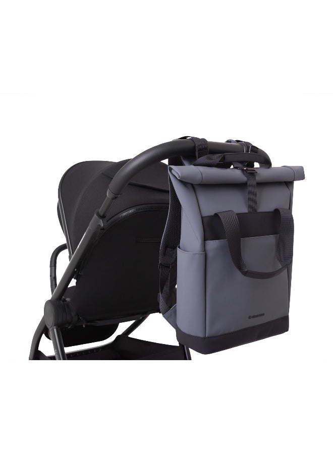 KIKKABOO حقيبة سيريز القابلة للطي، حقيبة الأم، تثبيتات عربة الأطفال، سعة كبيرة، وسادة تغيير محمولة، حقيبة حرارية، حقيبة مقاومة للماء، حقيبة متعددة الاستخدامات - Image 1