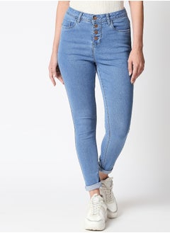 HIGH STAR Womens Blue Solid Jeans 