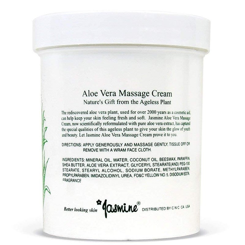 Jasmine Aloe Vera Massage Cream. Keep Your Face and Body Fresh and Soft with Anti-Aging Therapy Cream. Have Deeply Moisturized and Nutrition on Your Skin. Organic Aloe Vera Extract. [400 g / 14.1 Oz] - Image 3