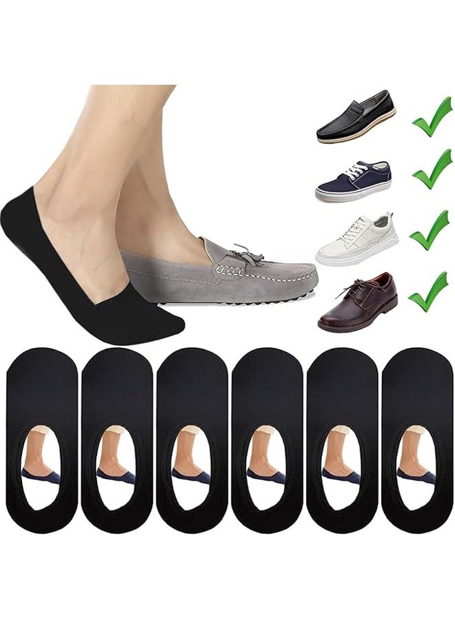 DUNISO 6 Pairs Mens No Show Socks Non Slip Thin No See Invisible Boat Liner Loafer Sock，Comfort Breathable Socks，Black  - Image 1