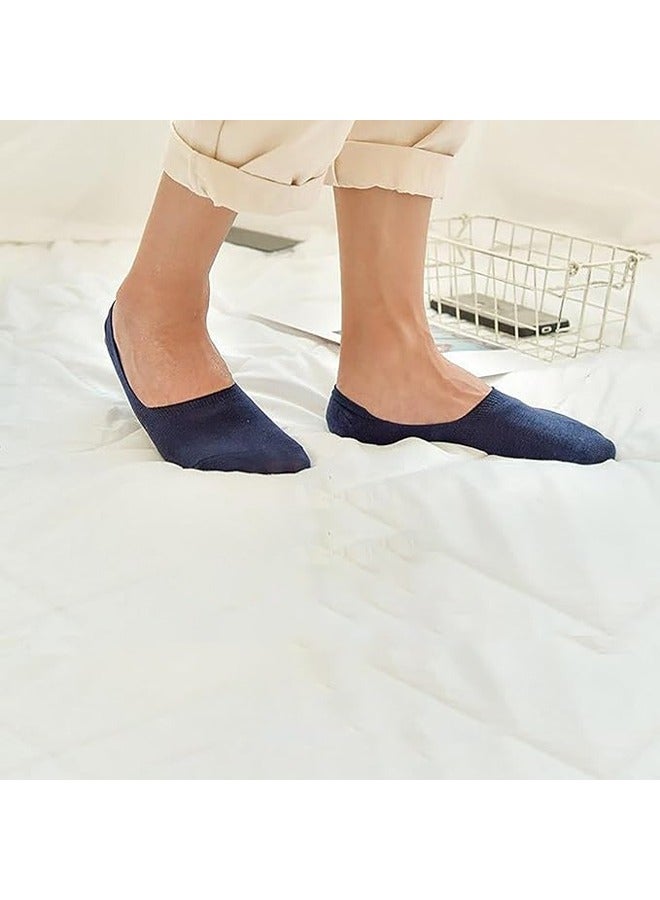 6 Pairs Mens No Show Socks Non Slip Thin No See Invisible Boat Liner Loafer Sock，Comfort Breathable Socks，Black