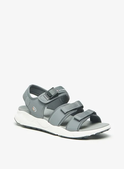 لو كونفورت Men Textured Sandals with Hook and Loop Closure