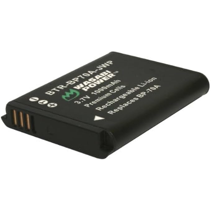 rayihni WASABI POWER BATTERY (2-PACK) AND CHARGER FOR SAMSUNG BP70A, EA-BP70A AND SAMSUNG AQ100, DV150F, ES65, ES67, ES70, ES71, ES73, ES74, ES75, ES80, MV800, PL20, PL80, PL90, PL100, PL101, PL120, PL170, PL - Image 3