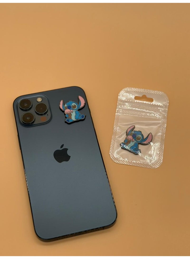 Disney 3D Metal Premium Sticker - Stitch from Disney Eating Ice Cream - for Mobile Phone Laptop and Any Smooth Surface - Image 3
