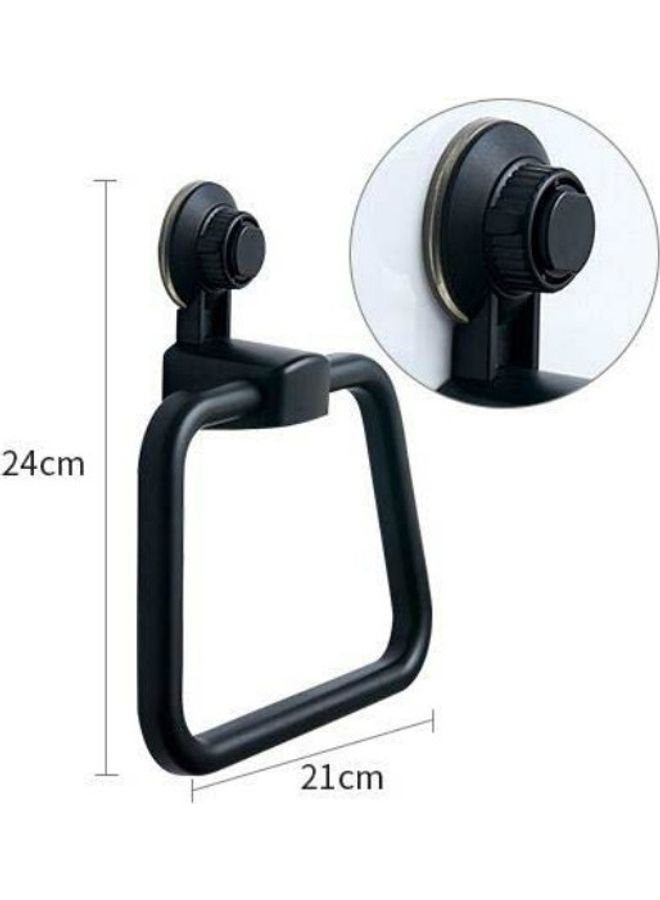 NIBEMINENT 3 Pcs Multifunctional Towel Ring Rack(Black) Black 23 x 10 26centimeter - Image 3