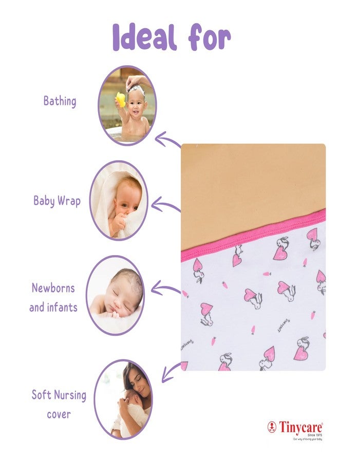 Tinycare Cotton Bath Towel for New Born, Extra Soft Double Side Interlok Fabric Printed Towel for Kids/Toddler/Infants 85 x 60cm, Quick Absorbent, Reusable Napkins Bathing Towels (Yellow- 1P) - Image 4