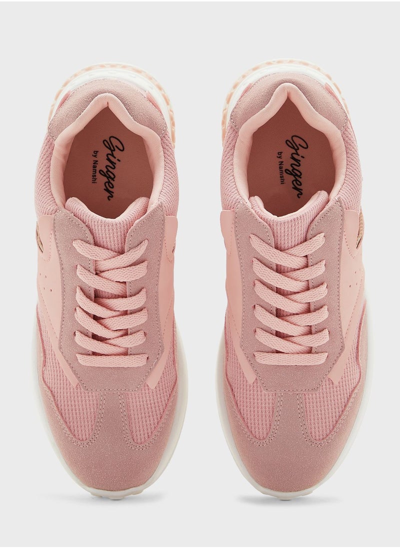 Ginger - Textured Stripe Detail Sneaker - Image 1