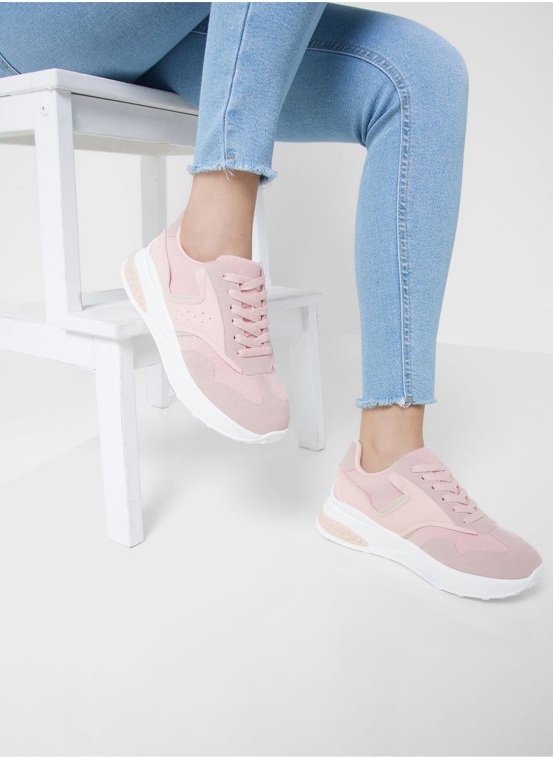 Ginger - Textured Stripe Detail Sneaker - Image 1