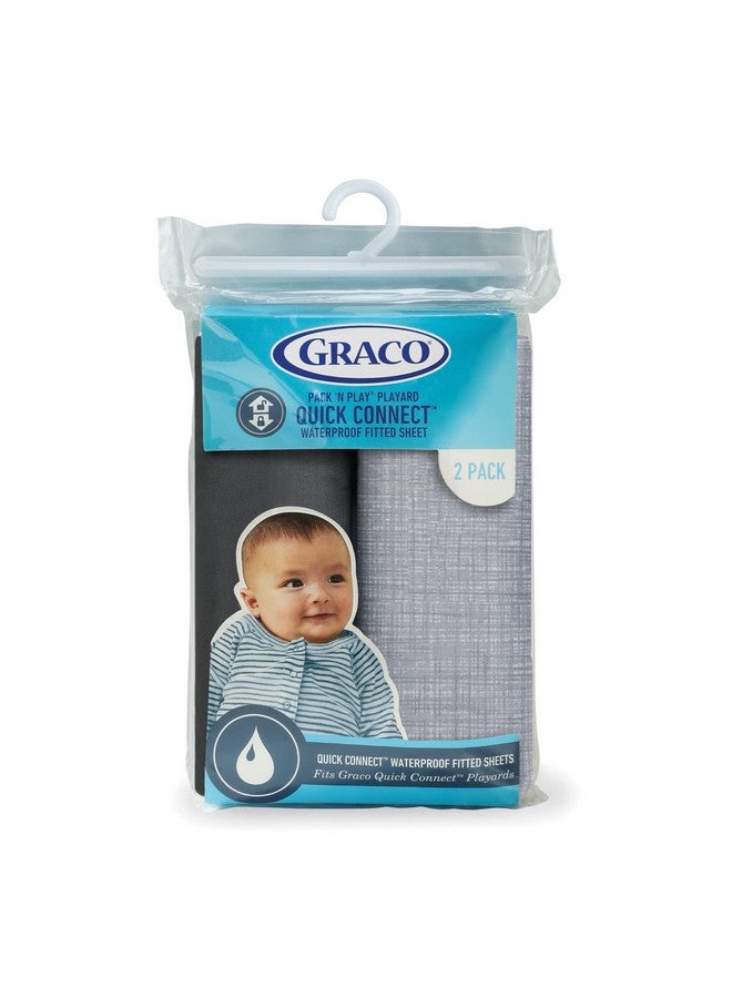 GRACO ® Pack 'N Play® Quick Connect™ Playard Waterproof Sheets 2 Pack Woven And Grey - Image 3