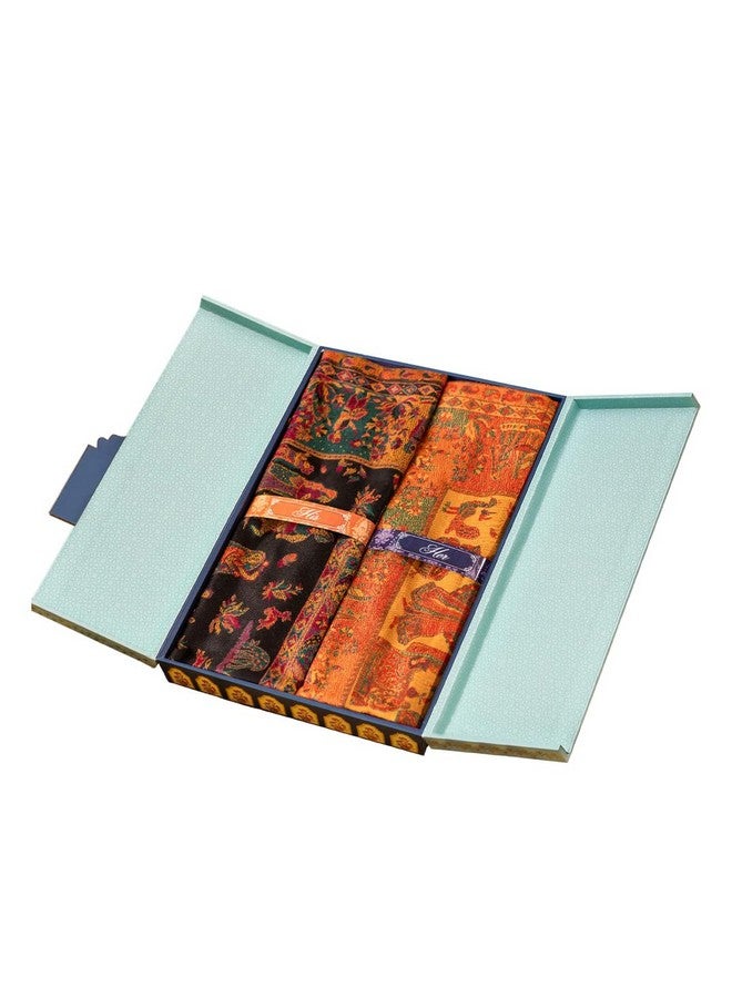 Pashmoda His and Her Gift Set of Kaani Shawls With Wooden Gift Box - Image 1