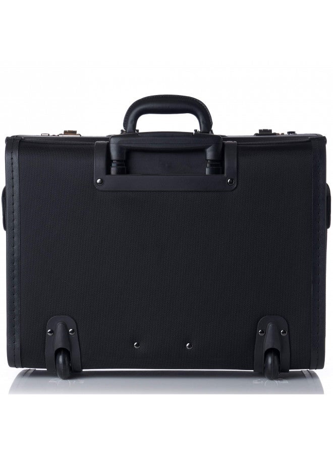 Alpine Swiss حقيبة لابتوب ألباين سويس رولينغ 17" على عجلات حقيبة محاميين بحجم قانوني باللون الأسود - Image 4