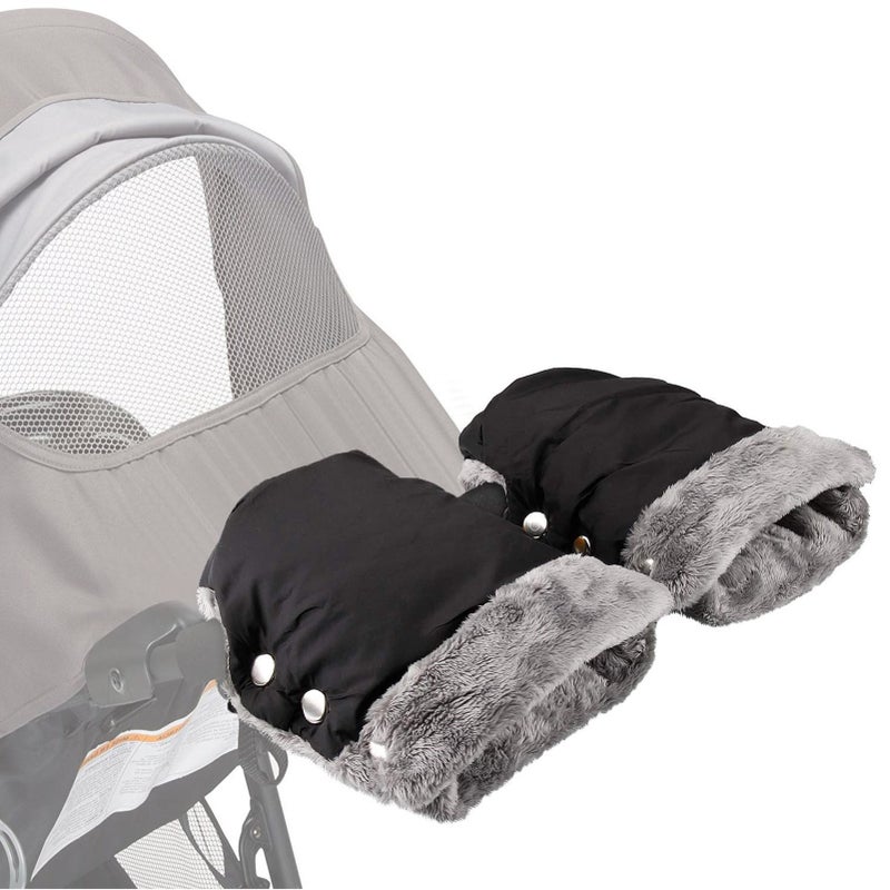 1 Pair Stroller Hand Muffs Baby Stroller Gloves Warm Hand Gloves Hand Warmer Waterproof Windproof Anti-Freeze Extra Thick for Parents Keep Warm in Cold Winter - Image 1