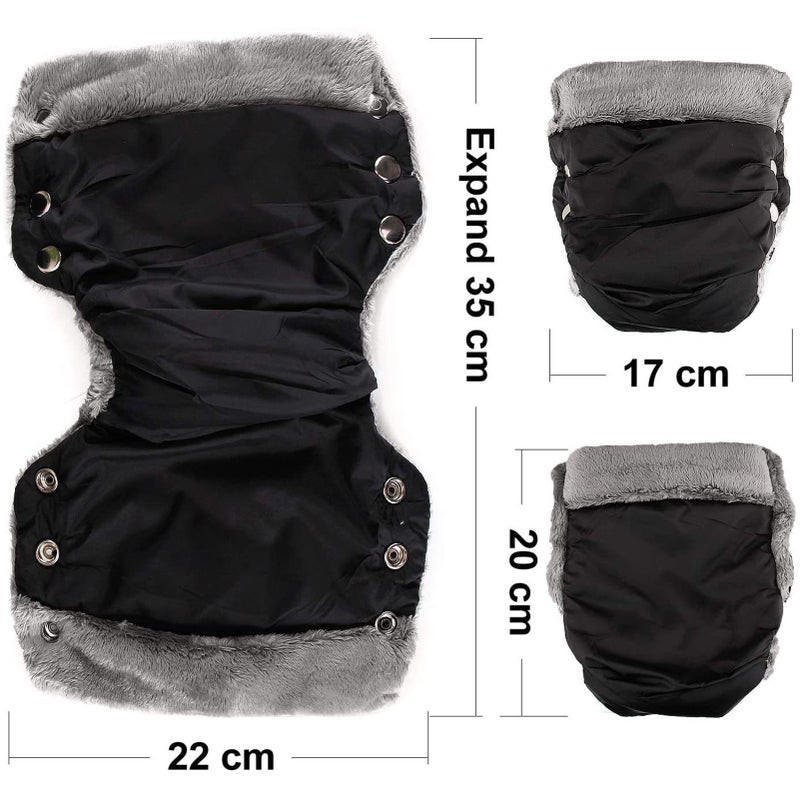 1 Pair Stroller Hand Muffs Baby Stroller Gloves Warm Hand Gloves Hand Warmer Waterproof Windproof Anti-Freeze Extra Thick for Parents Keep Warm in Cold Winter - Image 2