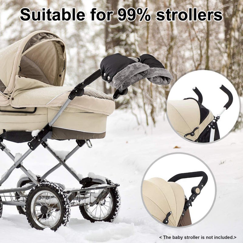 1 Pair Stroller Hand Muffs Baby Stroller Gloves Warm Hand Gloves Hand Warmer Waterproof Windproof Anti-Freeze Extra Thick for Parents Keep Warm in Cold Winter - Image 5