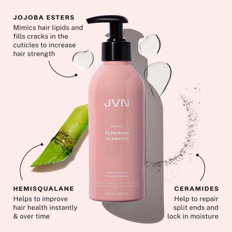 JVN Revive Repairing Shampoo, 10 Fl Oz, Strengthen & Repair Damaged, Color Treated, or Fragile Hair, Hair Care for Women and Men, Non-Toxic, Silicone and Sulfate Free Shampoo - Image 2