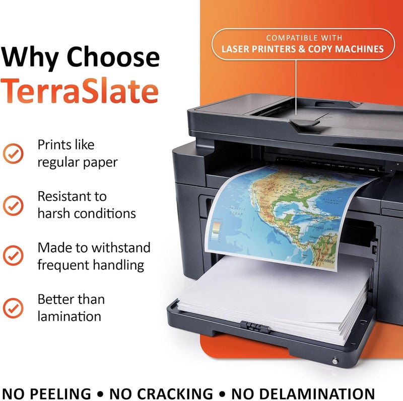 TerraSlate ورق طباعة مقاوم للماء ممتاز، 8 ميل 8.5 × 11 بوصة، ورق متين وثقيل (25 ورقة) - Image 4
