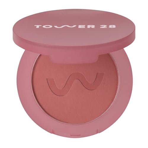Tower 28 GetSet Matte Powder Blush for Cheeks 12Hour Setting Blush Powder for Smooth Blurred Skin TalcFree SweatProof Face Blushes Makeup for Sensitive Skin Samo Spritzer 113 oz - Image 1