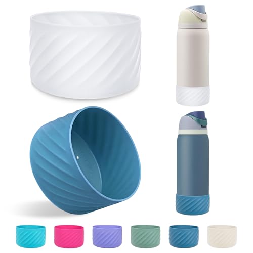 LUCKINEE 2Pcs Silicone Boot Base Sleeve for Owala Water Bottle FreeSip Twist and Flip Protective Silicone Bottom Bumper for Owala Flask Water Bottle Accessories BPA Free - Image 1