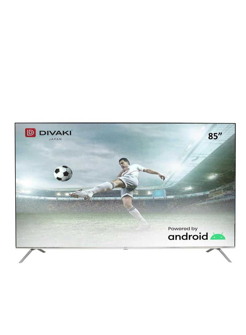 DIVAKI Divaki 85 Inch LED UHD 4K Smart TV Powered by Android, Netflix, YouTube, Prime Video, HDMI, USB 85CU7601V  - Image 1