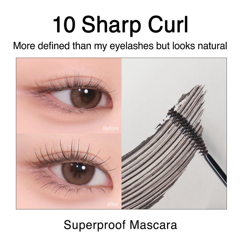 CLIO PROFESSIONAL CLIO Kill Lash Superproof Mascara, Waterproof Mascara Black, Lifting Defined Natural Eyelash, Volumizing, Long-Lasting, Clump & Smudge-Free, for Sensitive Eyes, Korean Makeup Beauty (010 Sharp Curl) - Image 2