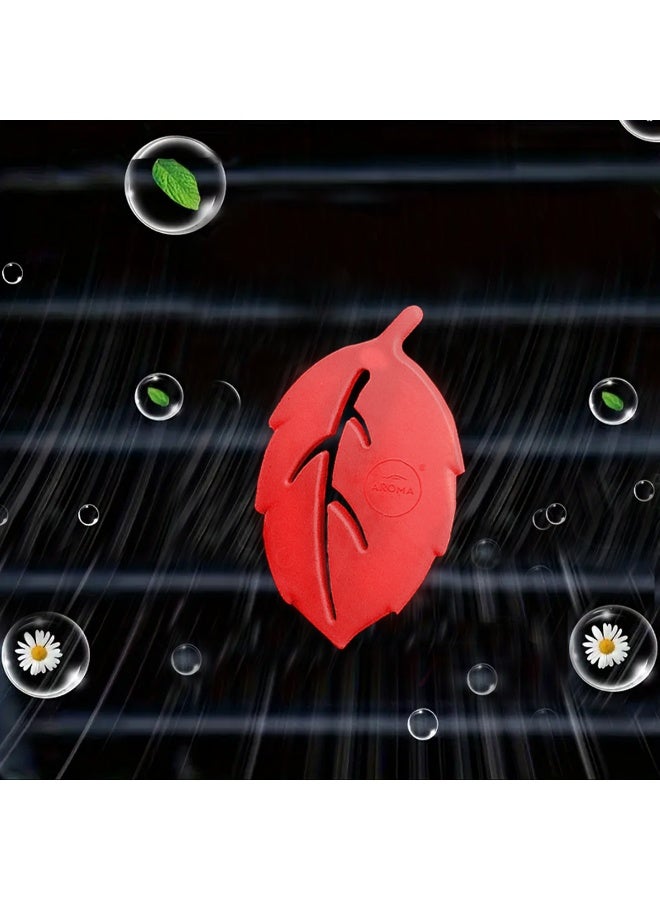 أروما معطر جو أروما كار ميني ليف برائحة الكرز، 2×4.5 غرام - معطر هواء قوي يدوم طويلاً لفتحات التهوية في السيارة، برائحة الكرز الطبيعية، مشبك عطري مانع للانسكاب، تصميم صغير على شكل ورقة لفتحات تكييف الهواء، مزيل للروائح من داخل السيارة ولوحة القيادة والقيادة اليومية - Image 3