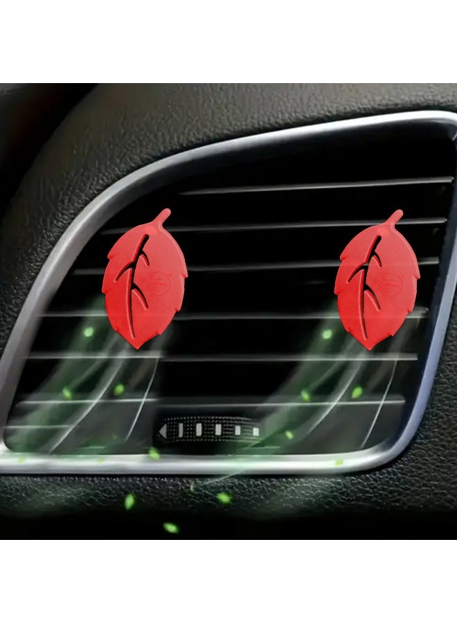 أروما معطر جو أروما كار ميني ليف برائحة الكرز، 2×4.5 غرام - معطر هواء قوي يدوم طويلاً لفتحات التهوية في السيارة، برائحة الكرز الطبيعية، مشبك عطري مانع للانسكاب، تصميم صغير على شكل ورقة لفتحات تكييف الهواء، مزيل للروائح من داخل السيارة ولوحة القيادة والقيادة اليومية - Image 2