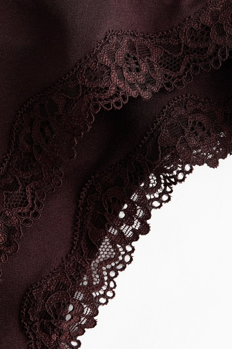 H&M 2-pack Seamless Lace-trimmed thong briefs