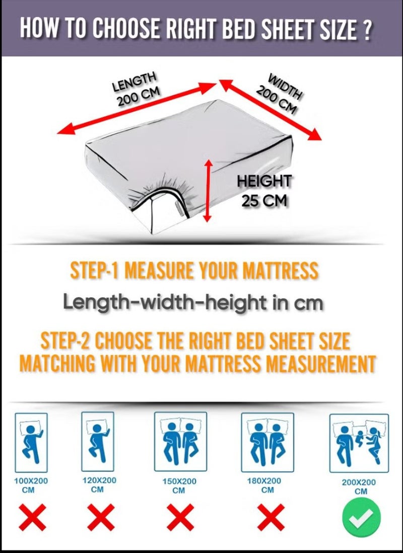 Blueberry Black Striped King Bed Sheet Sets Cotton 3 Piece Set Deep Pocket 200x200+25cm - Image 4