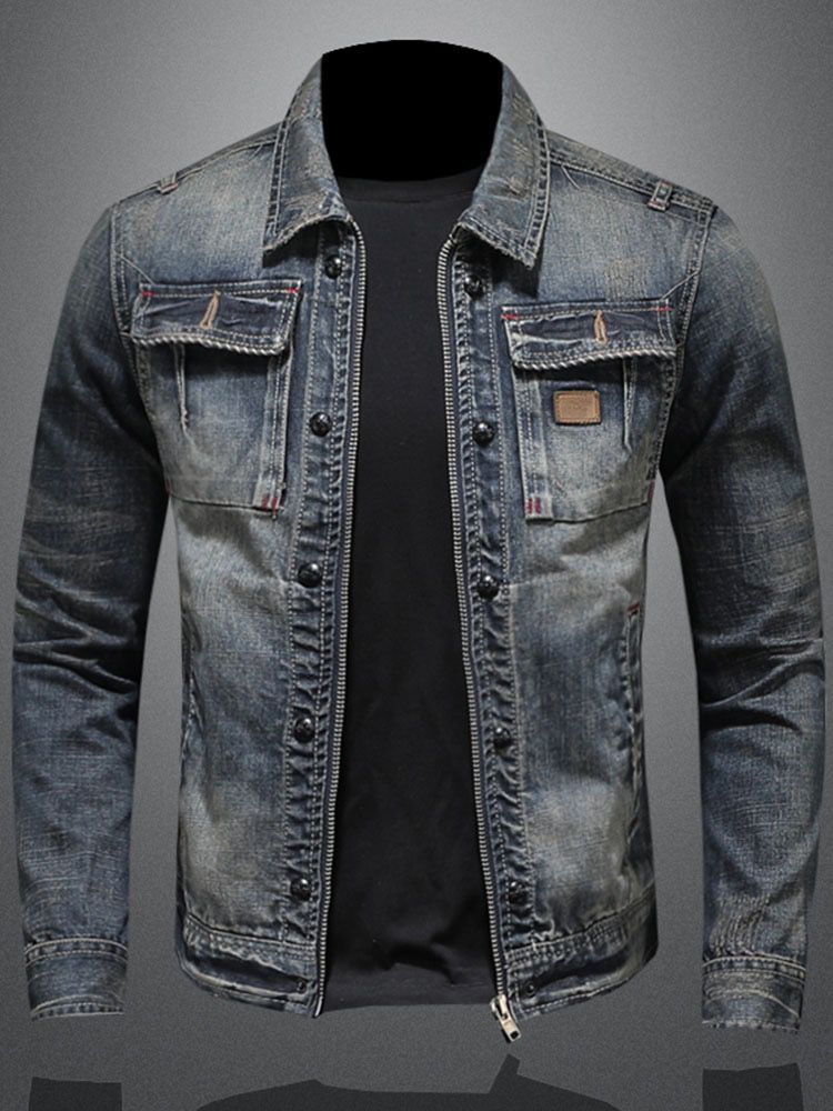 Long Sleeve Lel Cardigan Denim Jacket Coat Boys Youth Loosen Niche Design Youth Fashion Style - Image 5