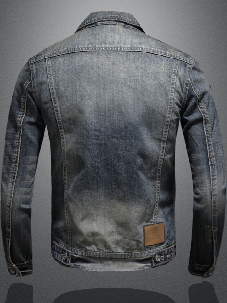Long Sleeve Lel Cardigan Denim Jacket Coat Boys Youth Loosen Niche Design Youth Fashion Style - Image 4