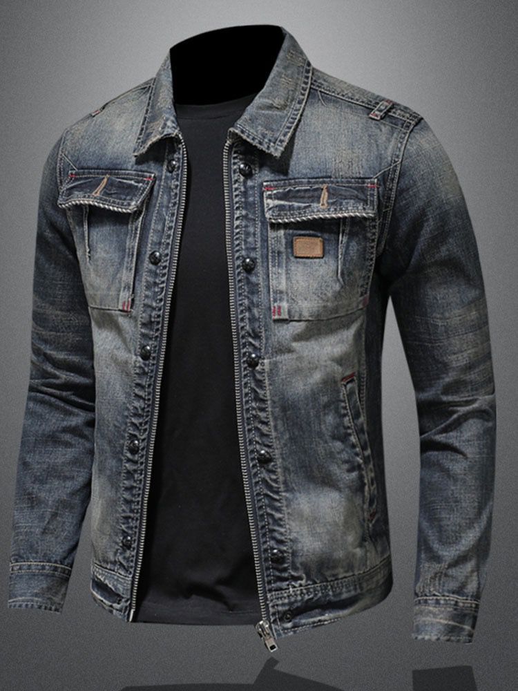 Long Sleeve Lel Cardigan Denim Jacket Coat Boys Youth Loosen Niche Design Youth Fashion Style - Image 1