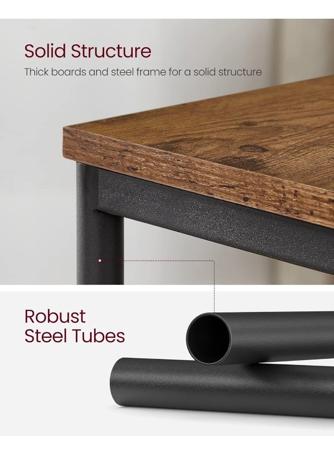 VASAGLE Set of 2 Side Tables, 2-Tier Sofa Side Tables, Bedside Tables with Steel Frames, for Living Room, Bedroom, Home Office, Industrial Style, Rustic Brown and Black - Image 5