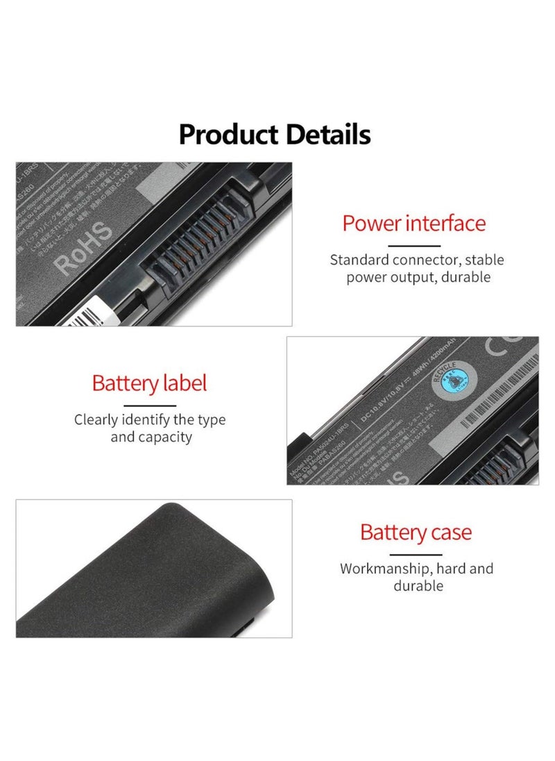 Generic Replacement Laptop Battery for Toshiba Satellite S855, C855, C850, P850, L855, C800 – Compatible with PA5025U-1BRS, PA5024U-1BRS, PA5026U-1BRS, PABAS260, PA5023U-1BRS, PA5109U-1BRS – 10.8V 48Wh  - Image 3