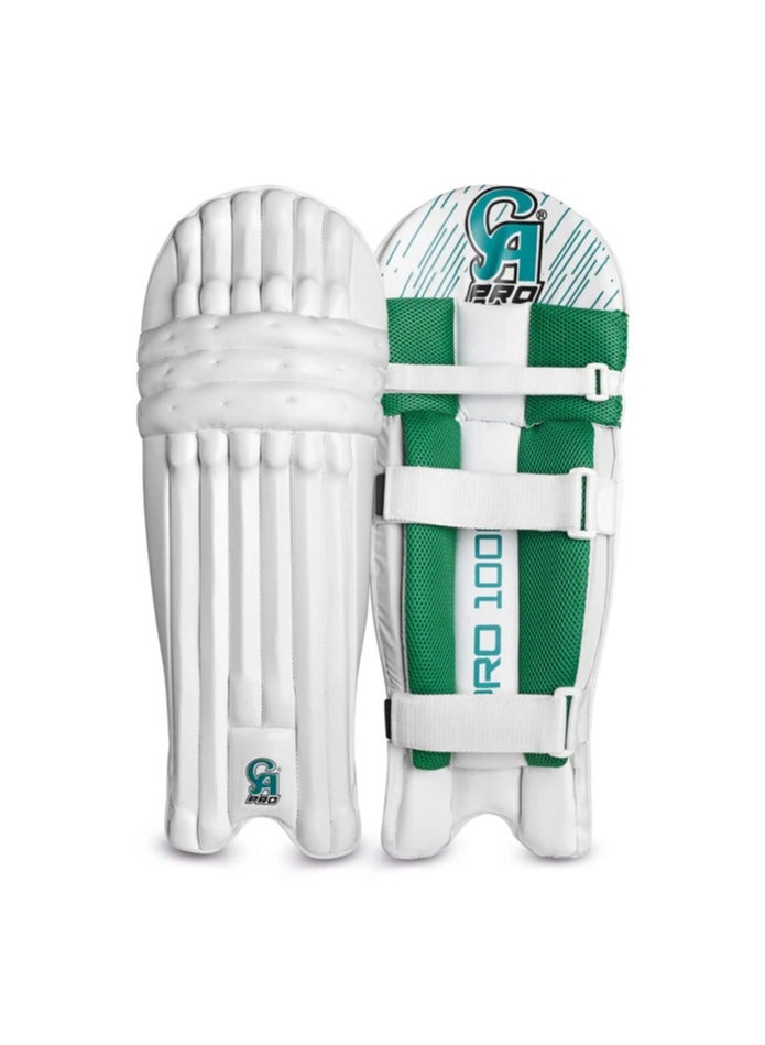 CA CA Pro 10000 Cricket Batting Leg Guards, Super Lightweight Ambidextrous Pads, For Right and Left Handed Players, EVA & High-Density Foam, 7-Cane High-Density Armor, For Professional Players, (White)  - Image 1