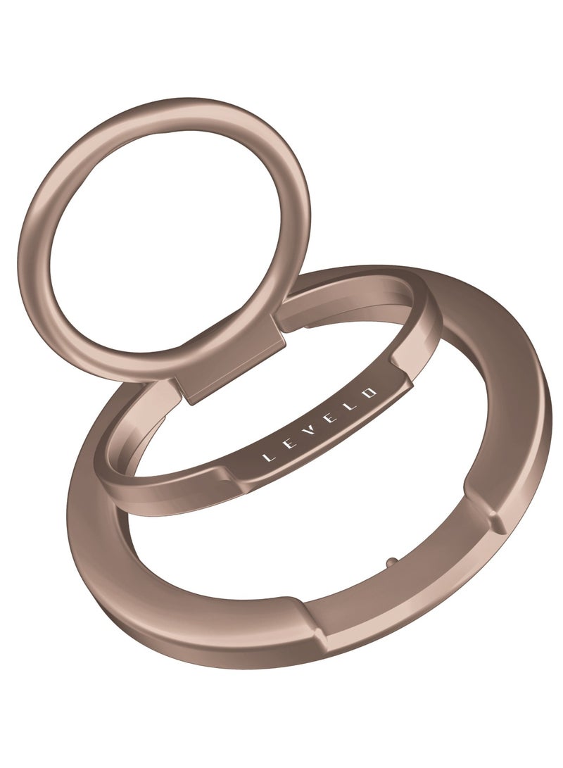 ليفيلو حامل حلقي للهاتف 2 في 1 من Luccio / نوع المغناطيس N52 / قوة مغناطيسية 3500Gs / سطح غير قابل للانزلاق - تيتانيوم صحراوي - Image 2