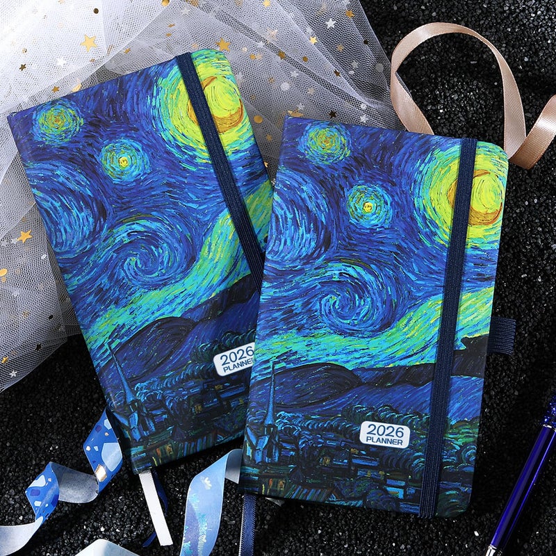 BooQool 2026 Pocket Planner/Calendar - 2026 Calendar Weekly and Monthly from January 2026 - December 2026 with Spreads, 3.8" x 6.3", Pen Holder, Inner Pocket, Elastic Closure - Image 2