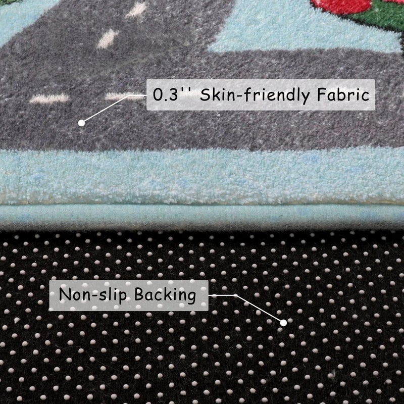 LIVEBOX Kids Rug 3'x5' Car Rug Play Mat for Playing Cars Toys, City Life Playroom Rugs Educational Carpet for Children Boy Girl, Road Traffic Nursery Rugs for Kids Room Play Area - Image 5