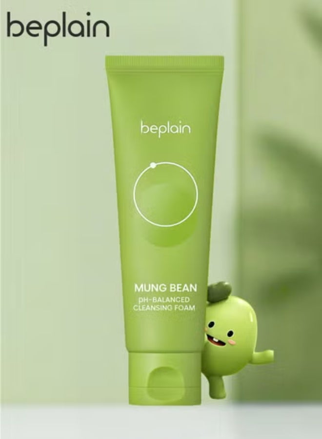 beplain Mung Bean PH-Balanced Cleansing Foam 80ml, Amino Acids Gentle Scent Free Natural Cleanser, Face Wash for Acne prone, Dry, Oily Skin - Image 1
