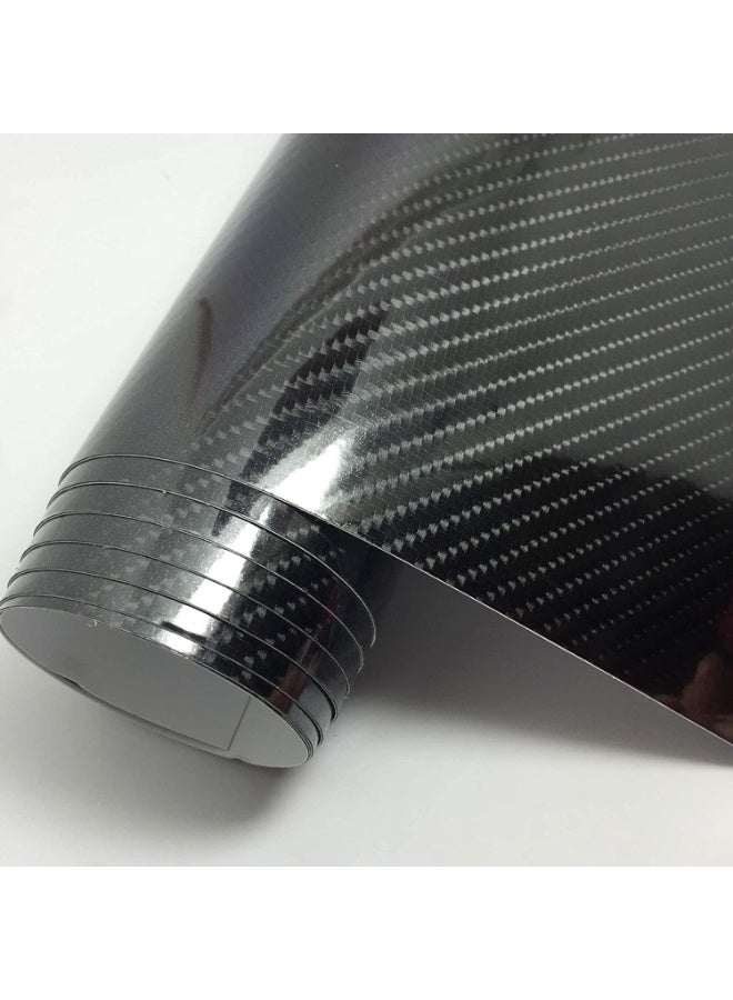 5D Carbon Fiber Wrap Vinyl Roll, Automotive Vinyl Film Featuring Bubble Free Air Release Technology, Suitable for Motorcycle, Car DIY Interior Exterior and Phones, Laptops, 152 cm x 30 cm - Image 1