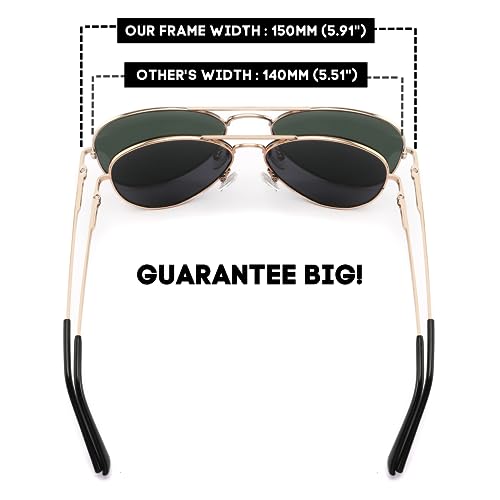 PRIVEL XXL Size Extra Large Classic Polarized Aviator Sunglasses 150MM for Big Wide Head Men Ultralight UV400 Protection Glasses (SM001ASP-3) - Image 3
