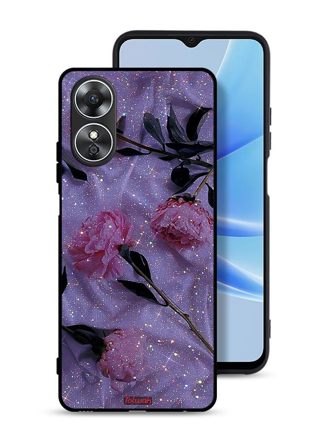 Tolwak Oppo A17 Protective Case Cover Glitter Roses - Image 1