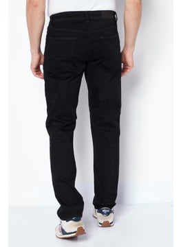 Selected Homme Men Straight Fit Solid Stretchable Jeans, Black  - Image 4