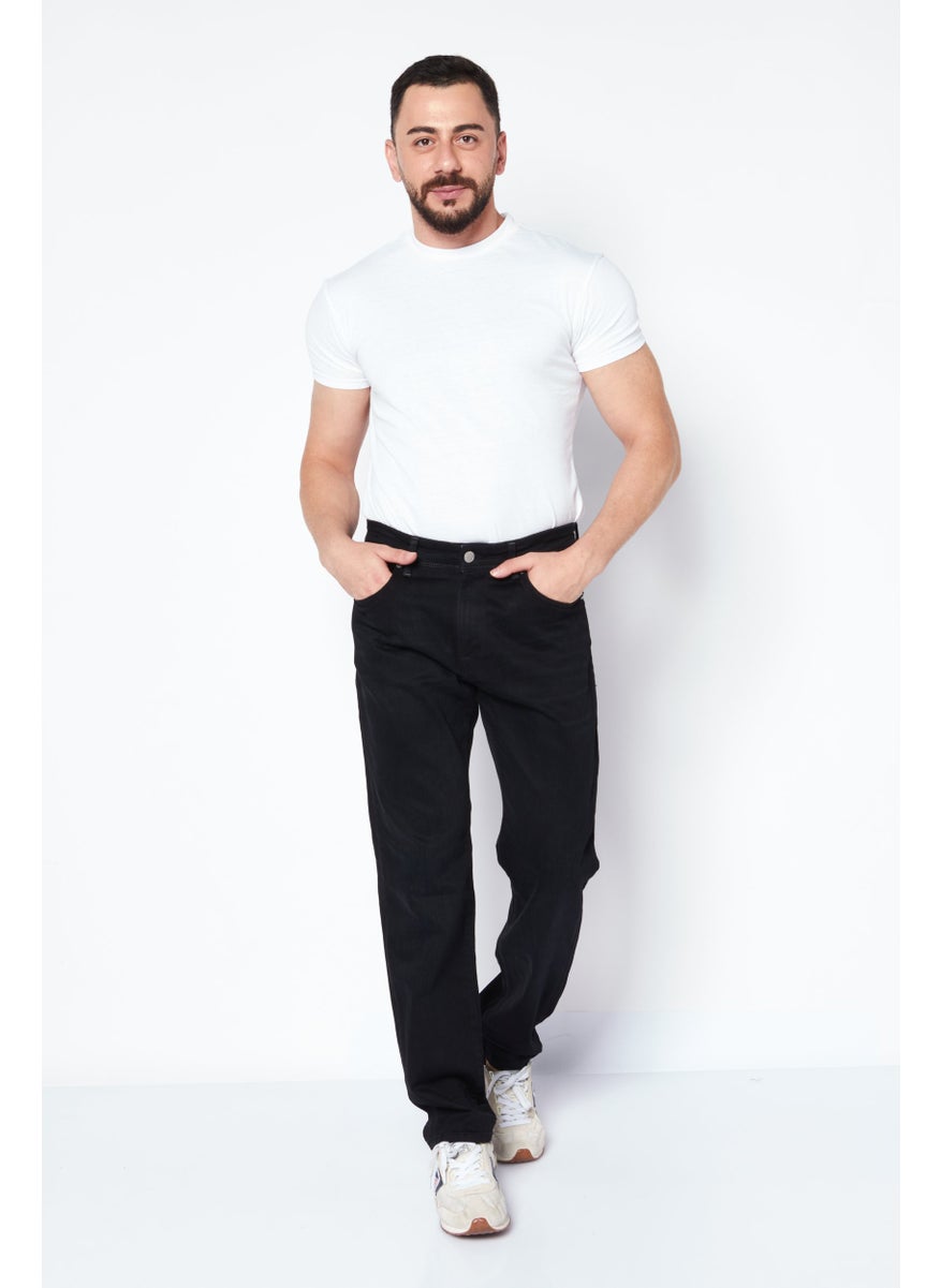 Selected Homme Men Straight Fit Solid Stretchable Jeans, Black  - Image 2
